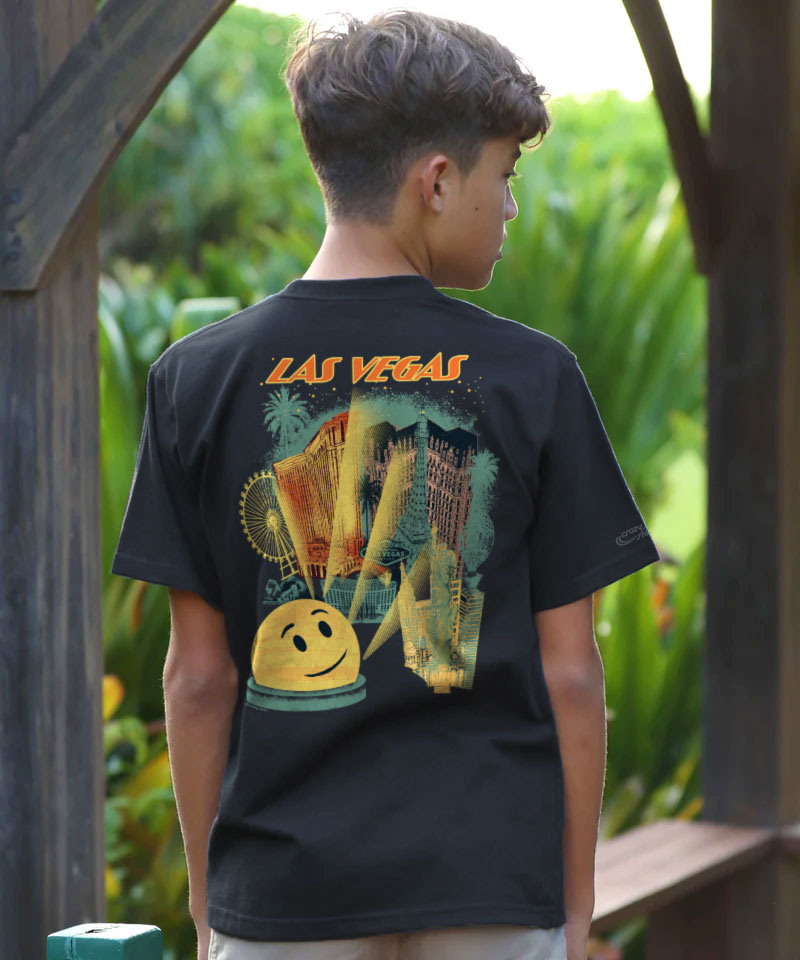 Las Vegas Dome - Black Short Sleeve Crewneck T-Shirt View 2