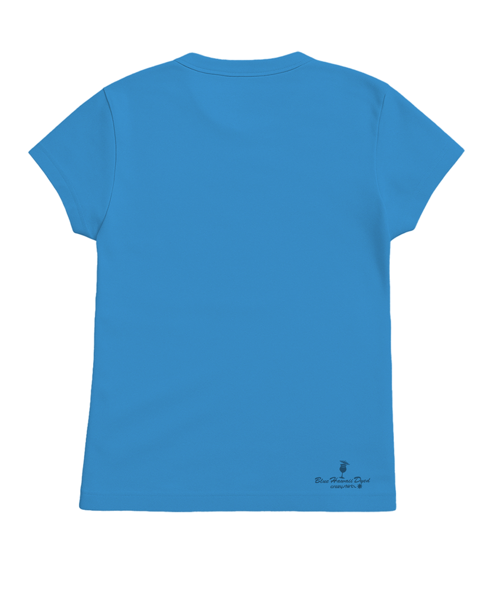 Tropical Snowman - Blue Hawaii Dyed Short Sleeve Crewneck T-Shirt View 4