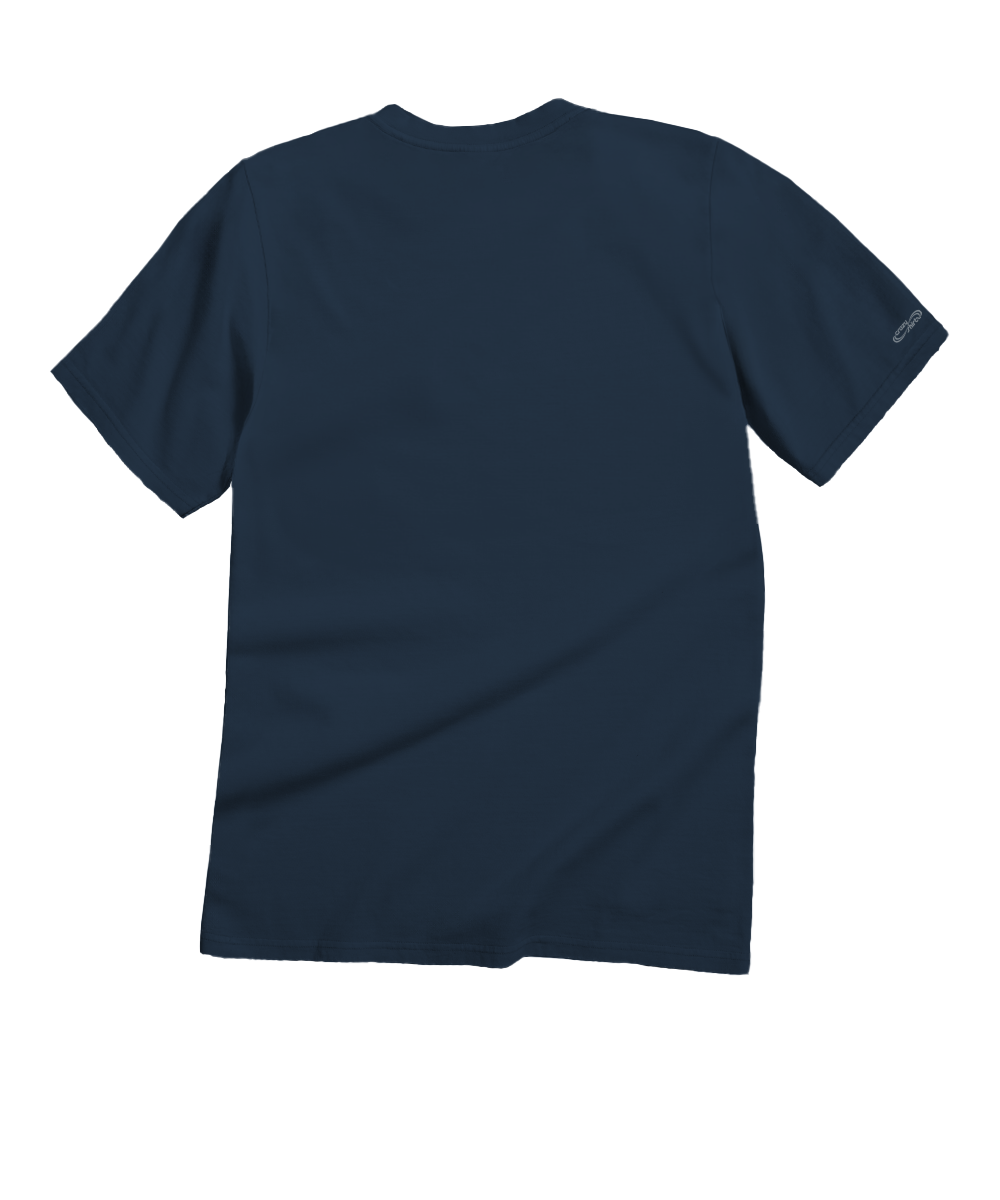 Navy blue t-shirt on a white background View 4