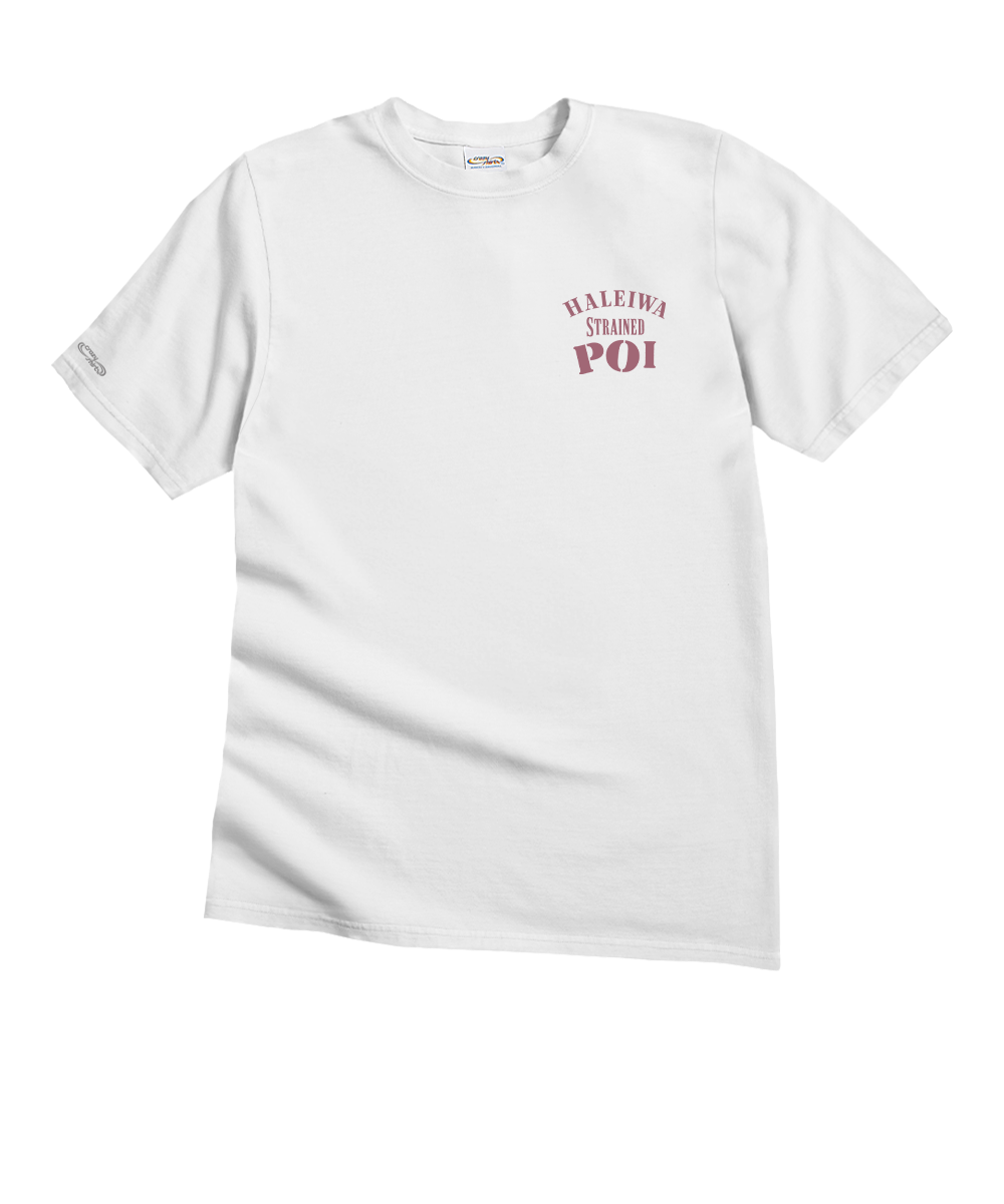 White t-shirt with red text on a white background View 4