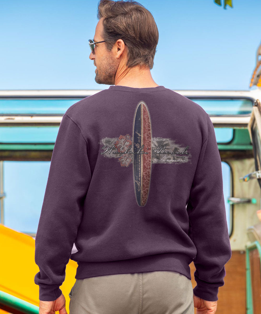 Hibiscus Surf - Blackberry Dyed Long Sleeve Sweatshirt