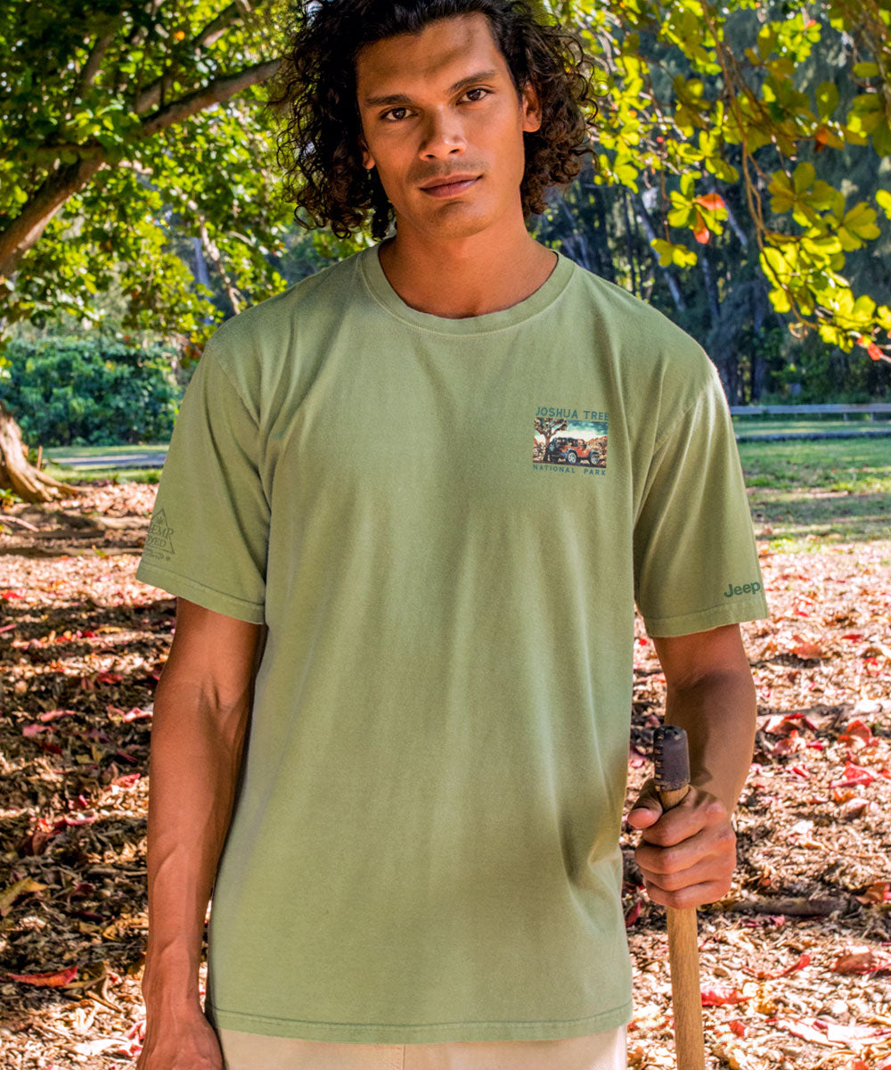 Jeep® Joshua Tree Scenic - Hemp Dyed Short Sleeve Crewneck T-Shirt