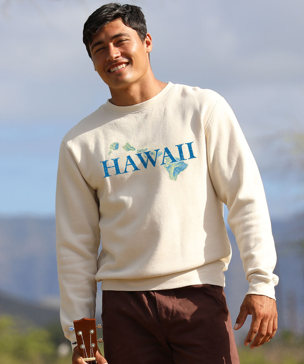 Hawaiian Islands - Coconut Dyed Long Sleeve Sweatshirt View 2
