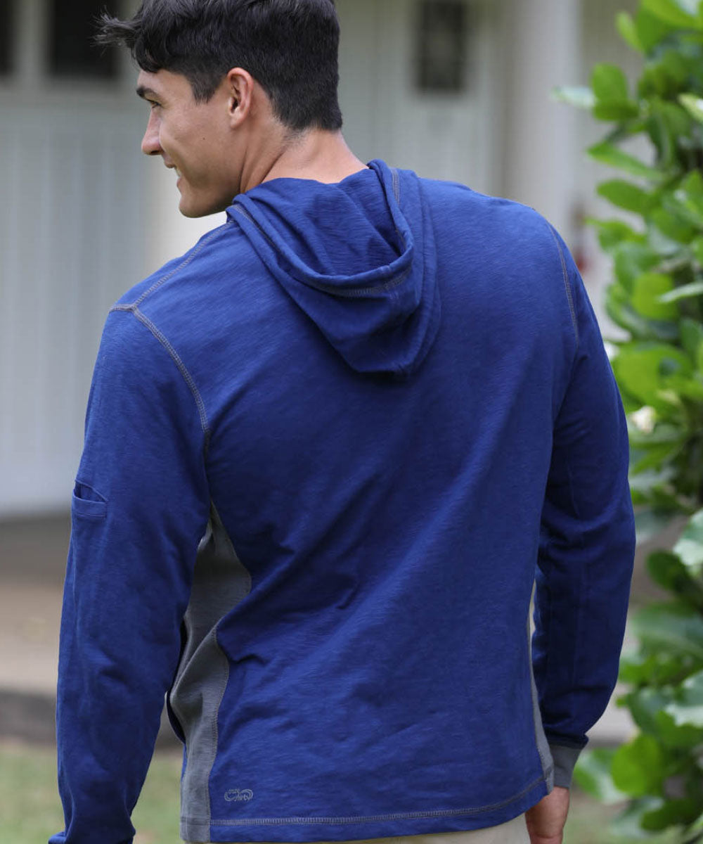 Hahalua Trio - Midnight/Gray Long Sleeve Longboard Hooded Tee