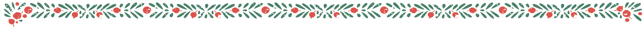 Border showing Christmas leaves and cranberries