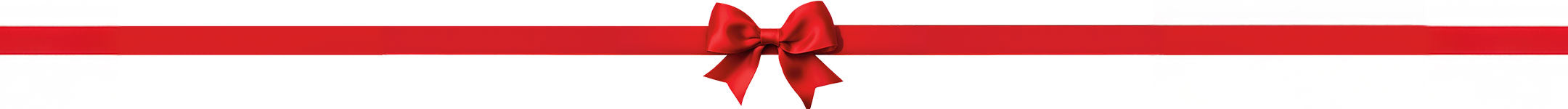 Red ribbon with a bow on a white background