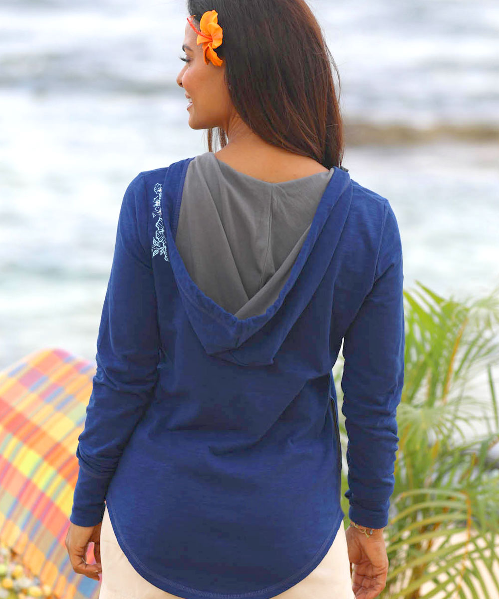 Romantic Floral - Midnight Long Sleeve Harmony Hooded T