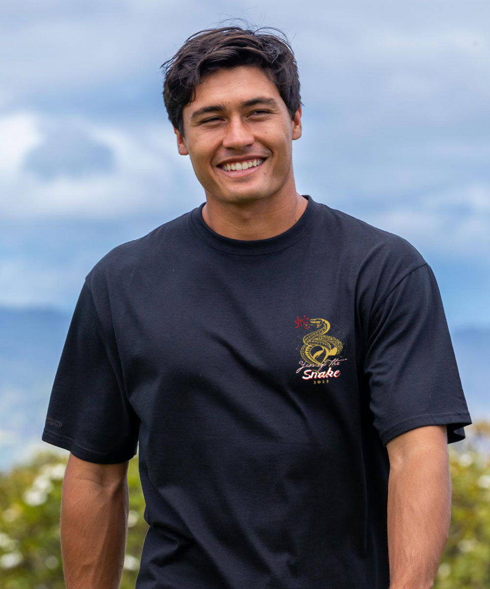 Year Of The Snake 2025 - Black Short Sleeve Crewneck T-Shirt View 3