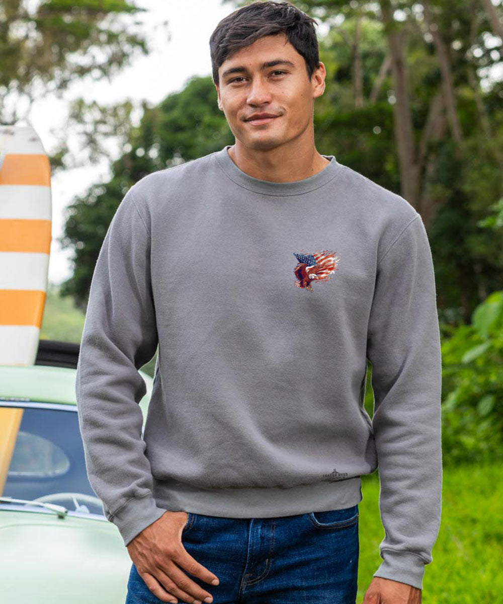 Freedom Eagle Flight - Crater Dyed® Long Sleeve Sweatshirt