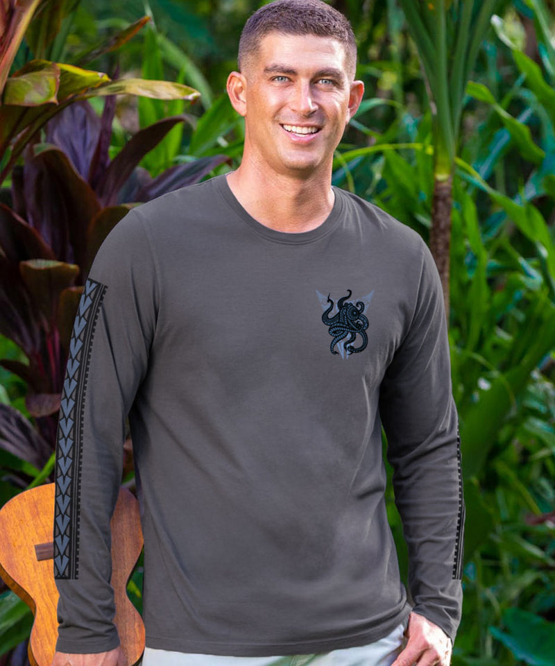 Tribal Hee Guardian - Smoke Long Sleeve Pima T-Shirt