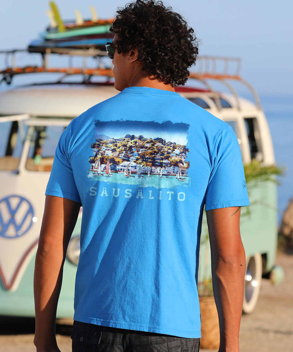 Sailing Sausalito T-Shirt | Men's Blue Hawaii Dyed Crewneck
