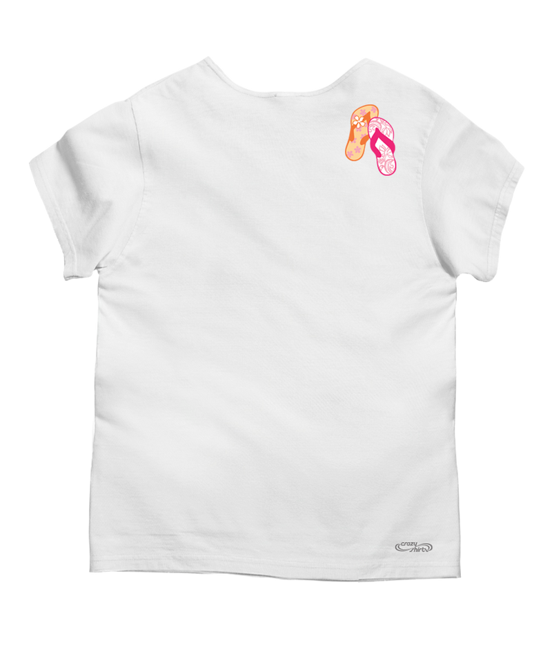 Flippin Out - White Short Sleeve Scoop Neck T-Shirt