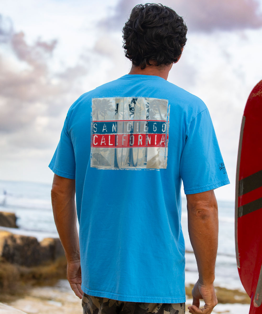 Shadow Surf - Blue Hawaii Dyed Short Sleeve Crewneck T-Shirt