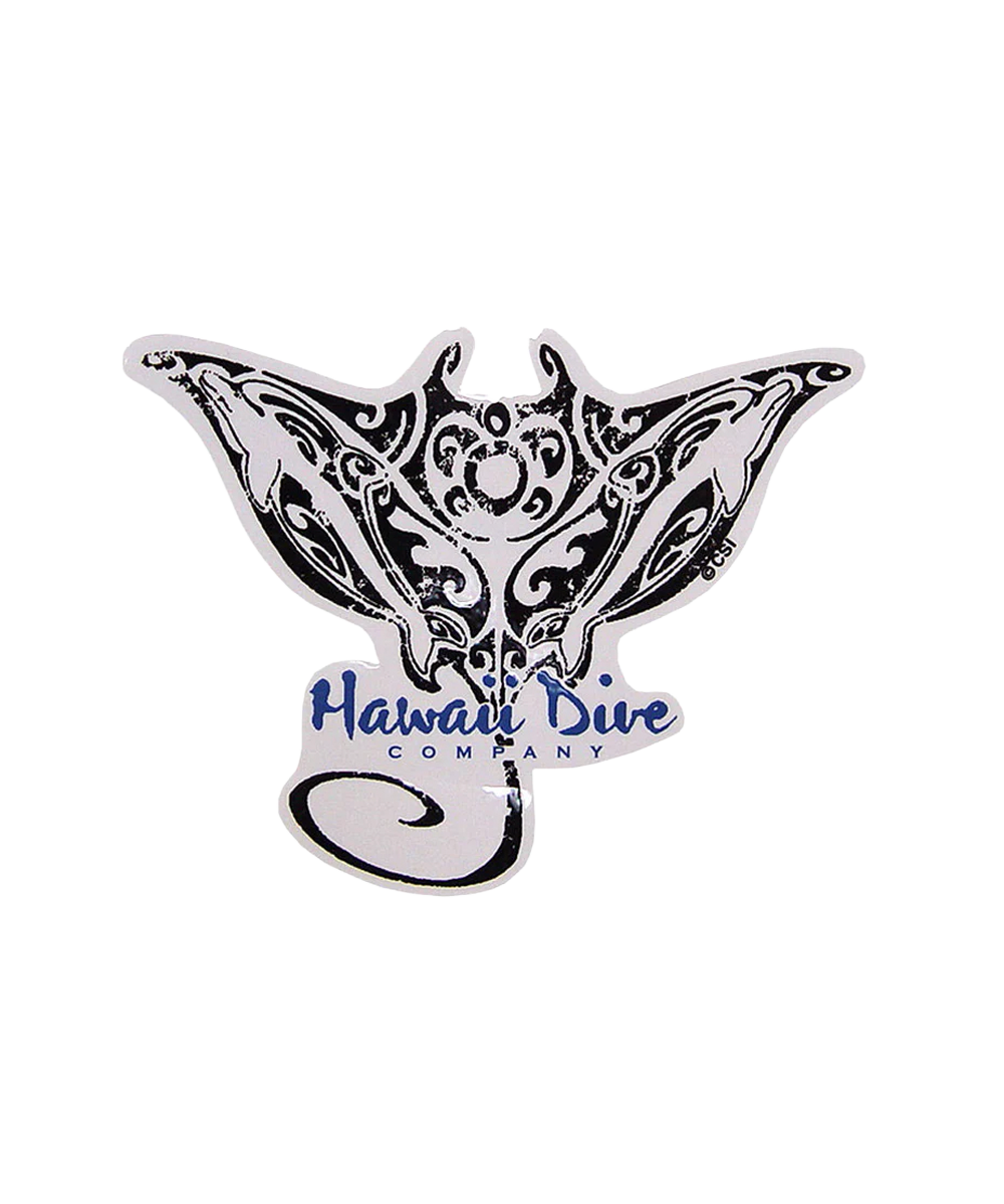 Decorative stingray design with 'Hawaii Dive Company' text on a white background View 1