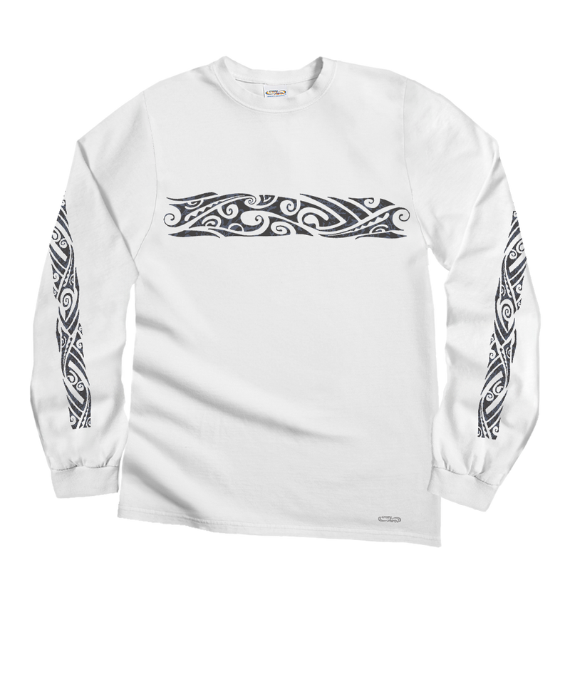 Wild Batik Band - White Long Sleeve Crewneck T-Shirt