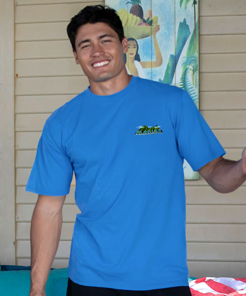 Kauai Scenic - Blue Hawaii Dyed Short Sleeve Crewneck T-Shirt
