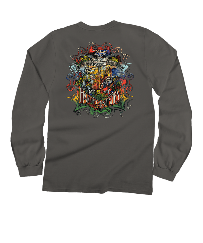 Trip To Haight Ashbury - Crater Dyed® Long Sleeve Crewneck T-Shirt