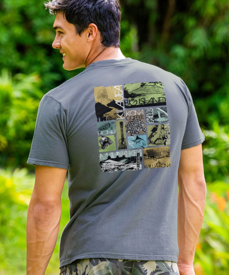 Big Island Collage - Crater Dyed® Short Sleeve Crewneck T-Shirt