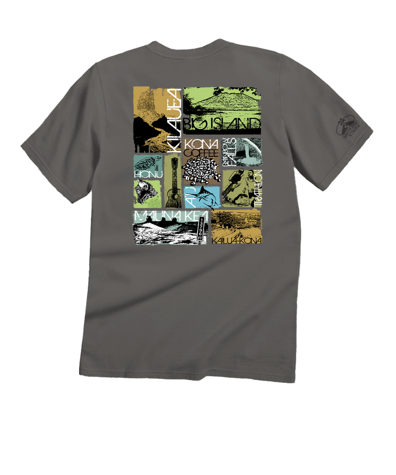 Big Island Collage - Crater Dyed® Short Sleeve Crewneck T-Shirt