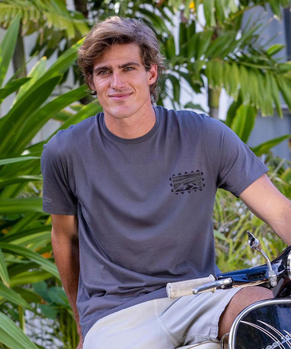 Wood Cut Vail - Smoke Short Sleeve Pima T-Shirt