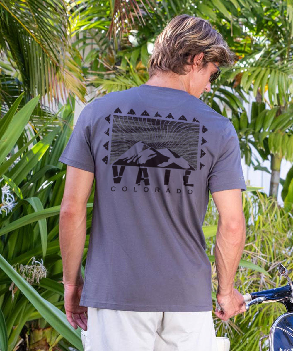 Wood Cut Vail - Smoke Short Sleeve Pima T-Shirt