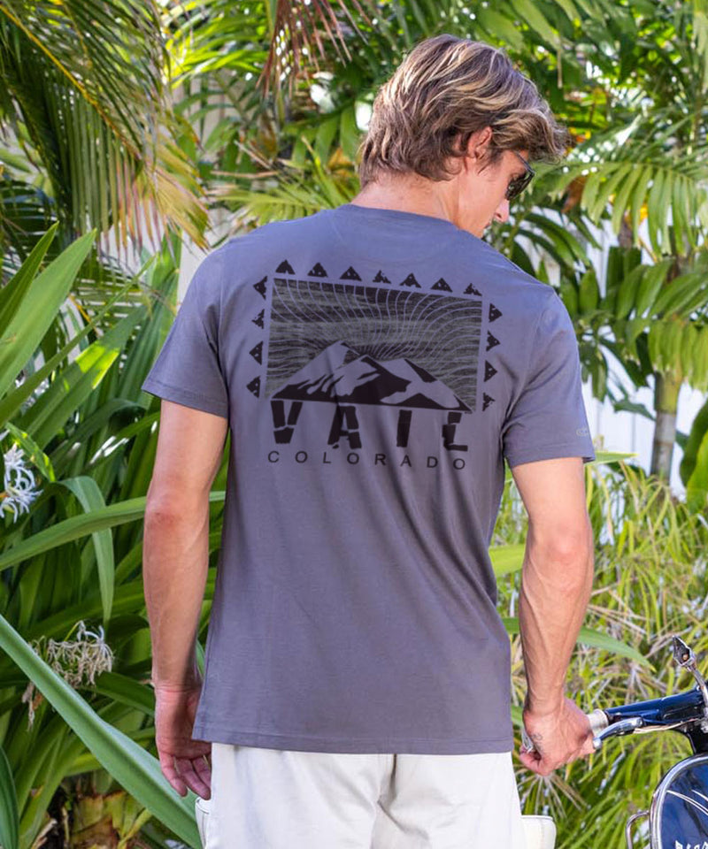 Wood Cut Vail - Smoke Short Sleeve Pima T-Shirt