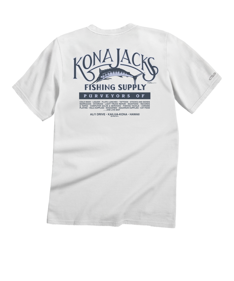 Kona Jack's - White Short Sleeve Crewneck T-Shirt