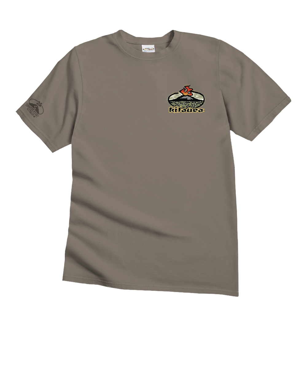 A taupe brown short-sleeve t-shirt with a small 'Hifas' logo printed on the left chest, displayed against a solid white background. View 4