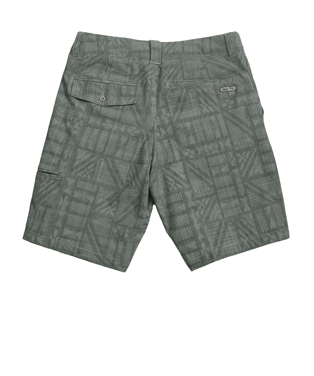 Green patterned shorts on a white background View 4