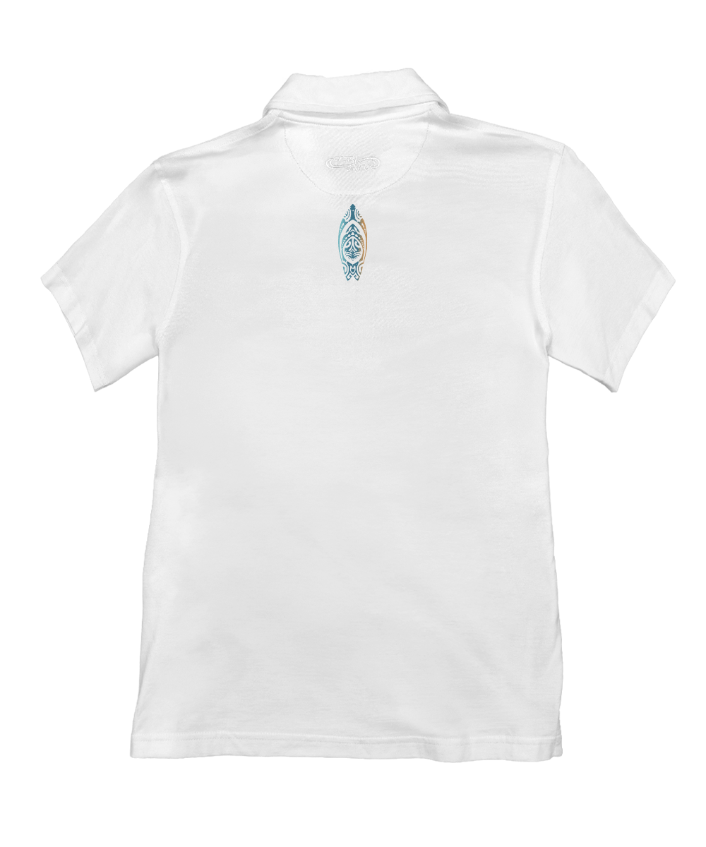 He&#x27;e Nalu Elima - White Short Sleeve Pima Polo