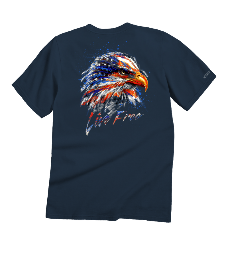Live Free - Navy Short Sleeve Crewneck T-Shirt