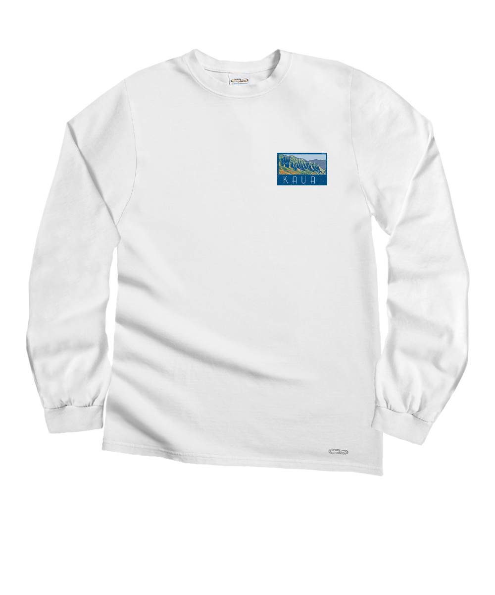 Retro Napali Poster - White Long Sleeve Crewneck T-Shirt