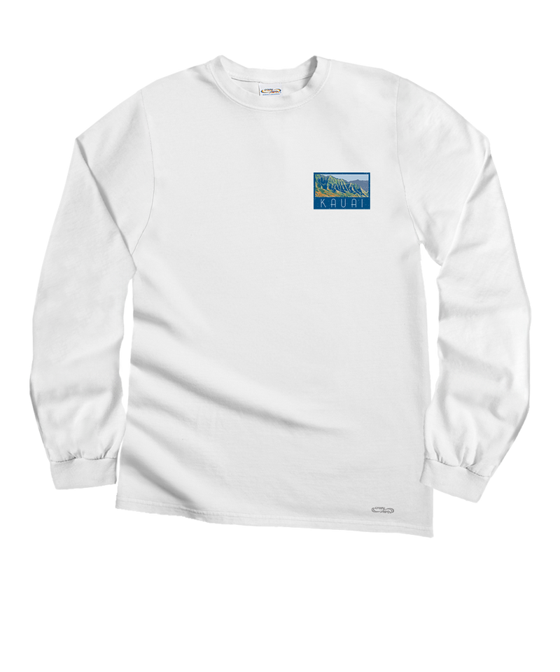 Retro Napali Poster - White Long Sleeve Crewneck T-Shirt