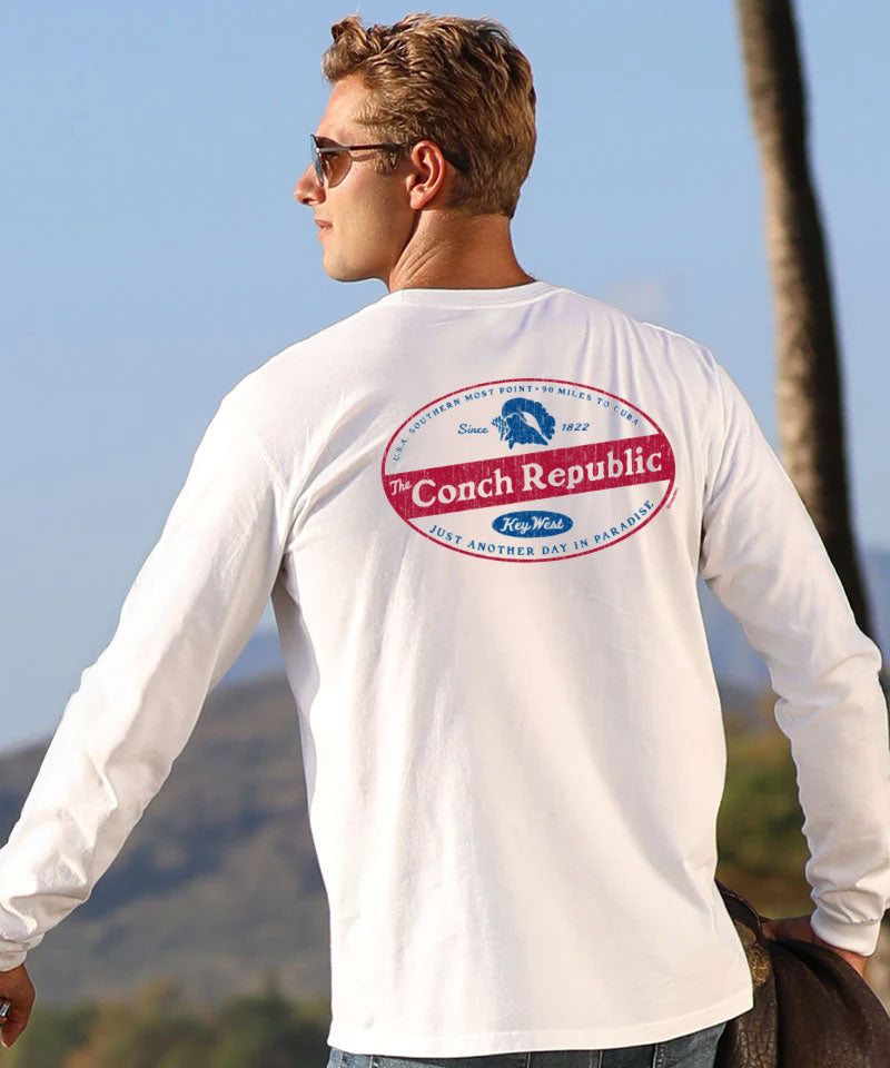 The Conch Republic - White Long Sleeve Crewneck T-Shirt