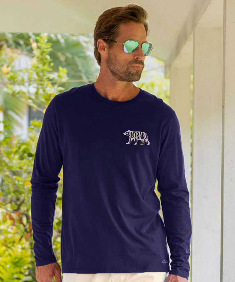Forest Bear - Indigo Long Sleeve Pima T-Shirt