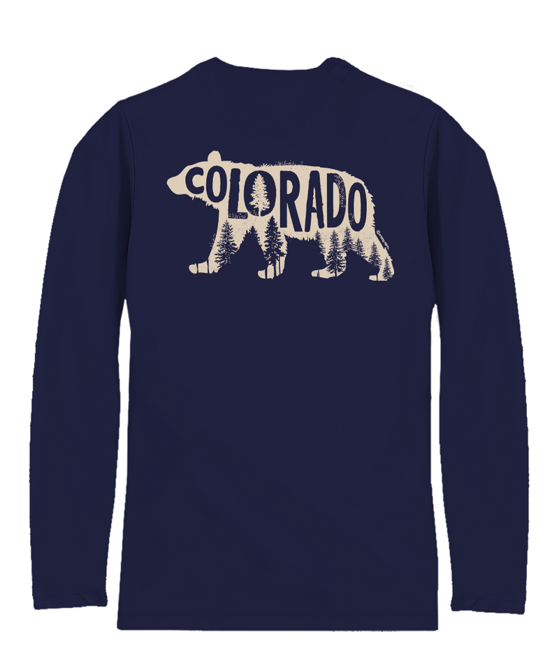 Forest Bear - Indigo Long Sleeve Pima T-Shirt