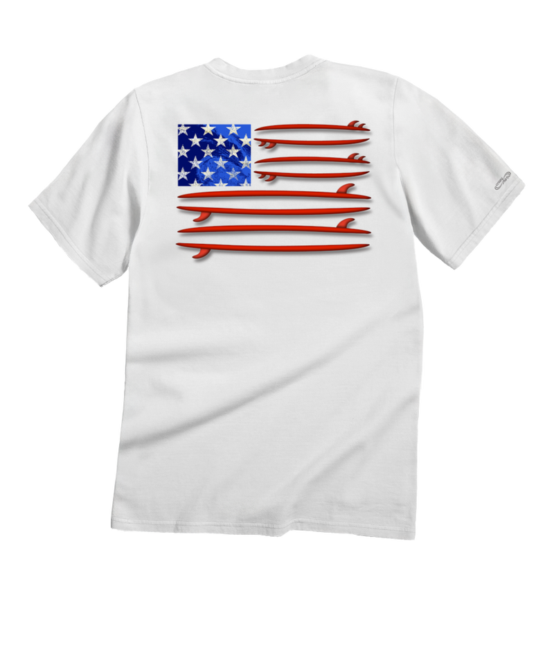 Surf United - White Short Sleeve Crewneck T-Shirt