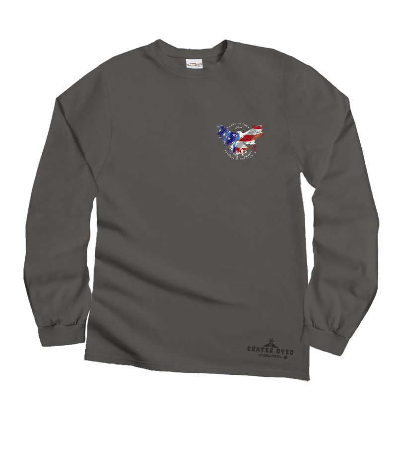 Land Of The Eagle - Crater Dyed® Long Sleeve Crewneck T-Shirt