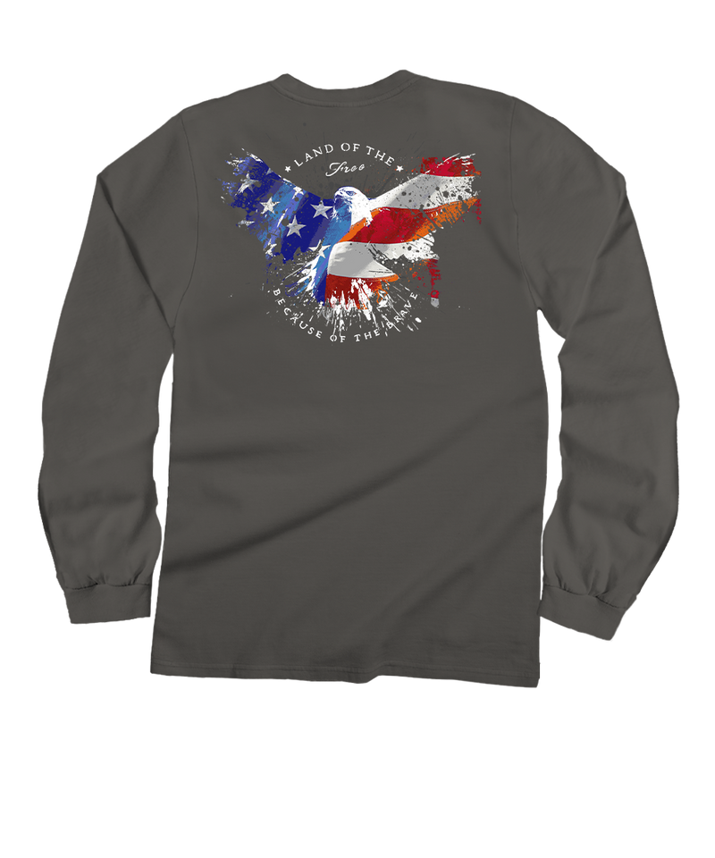 Land Of The Eagle - Crater Dyed® Long Sleeve Crewneck T-Shirt