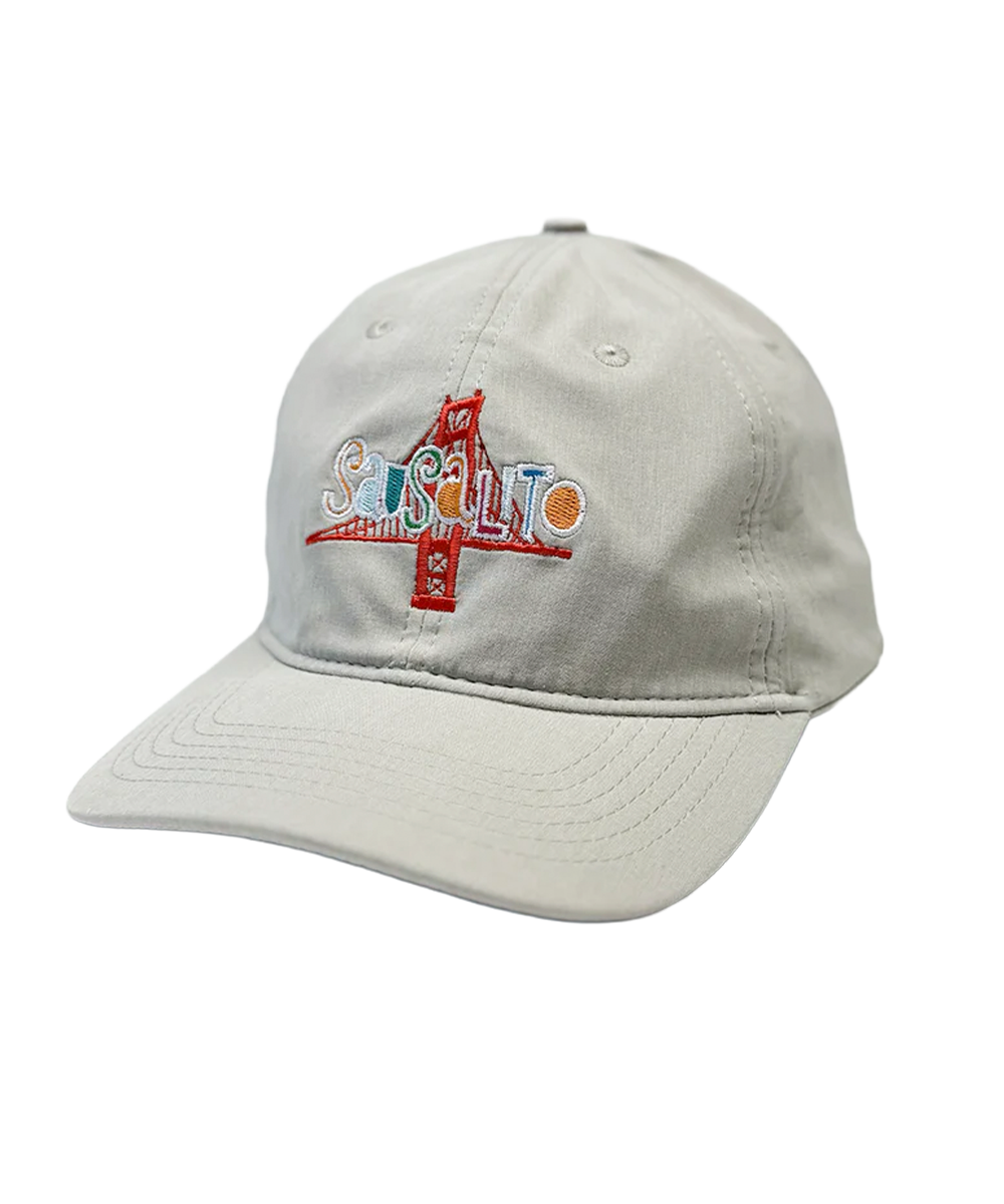 Beige cap with colorful text and number design on a white background View 1