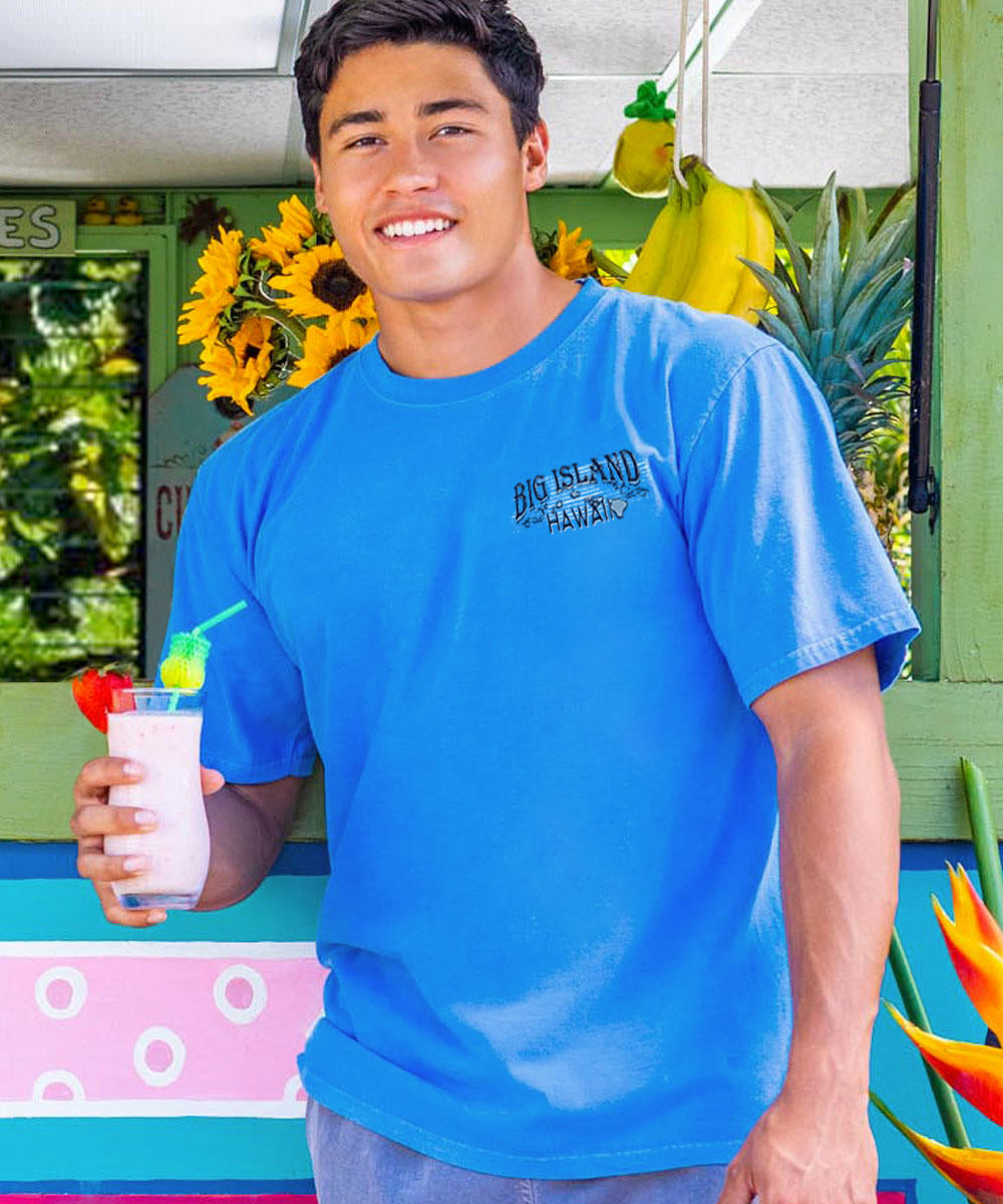 Big Island Best - Blue Hawaii Dyed Short Sleeve Crewneck T-Shirt