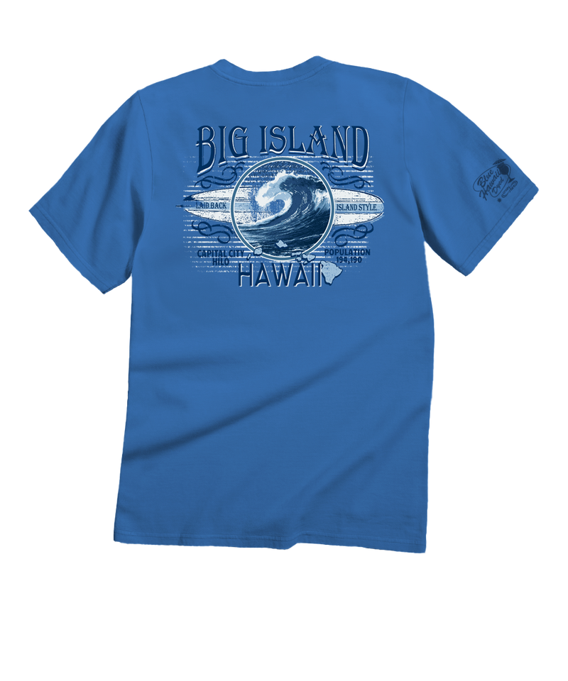 Big Island Best - Blue Hawaii Dyed Short Sleeve Crewneck T-Shirt