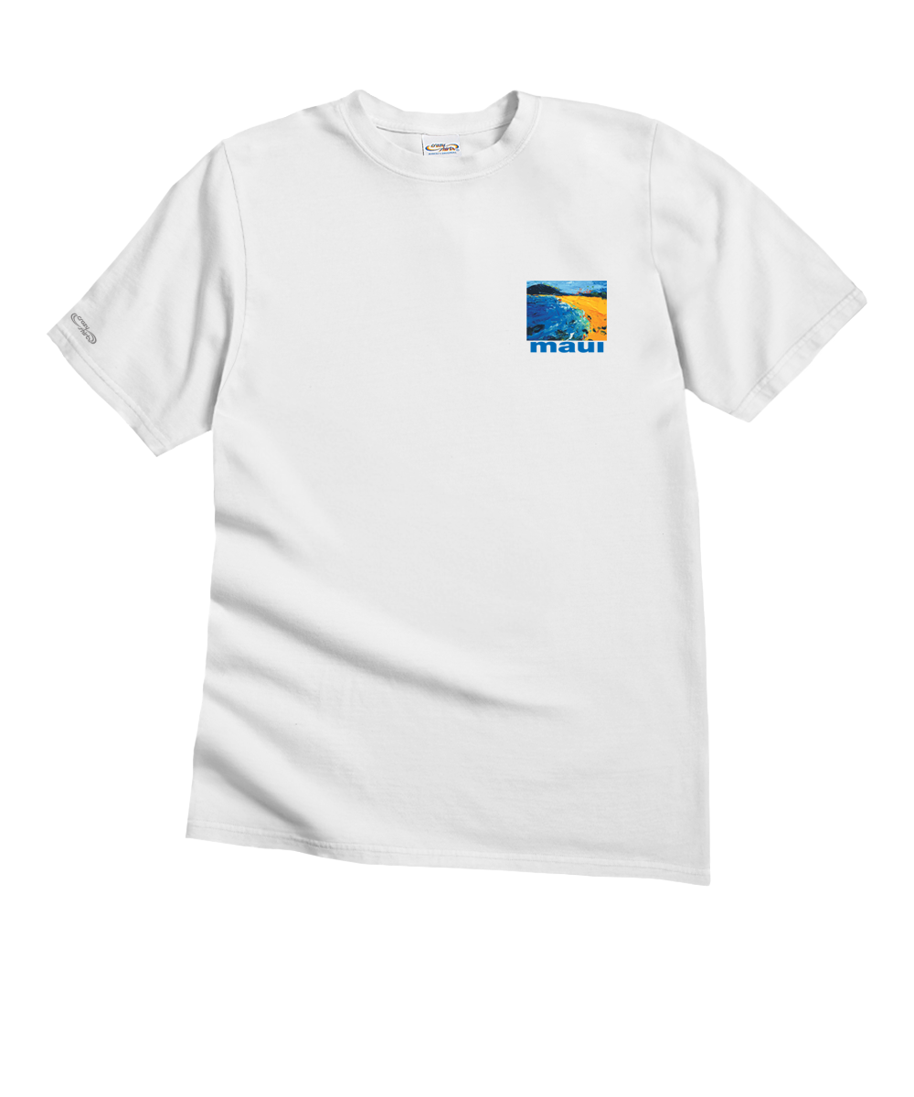 Makena Beach - White Short Sleeve Crewneck T-Shirt