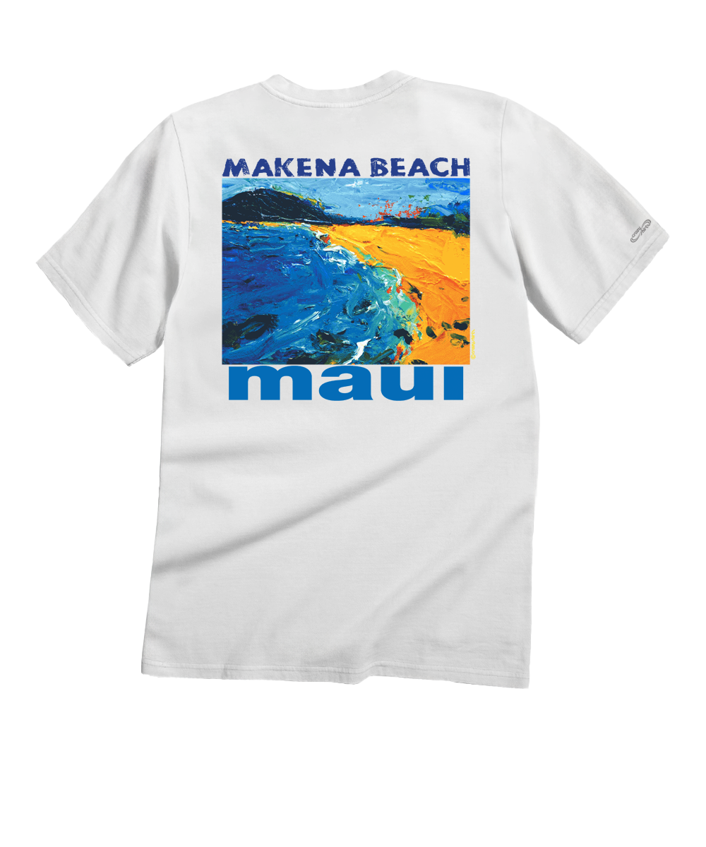 Makena Beach - White Short Sleeve Crewneck T-Shirt