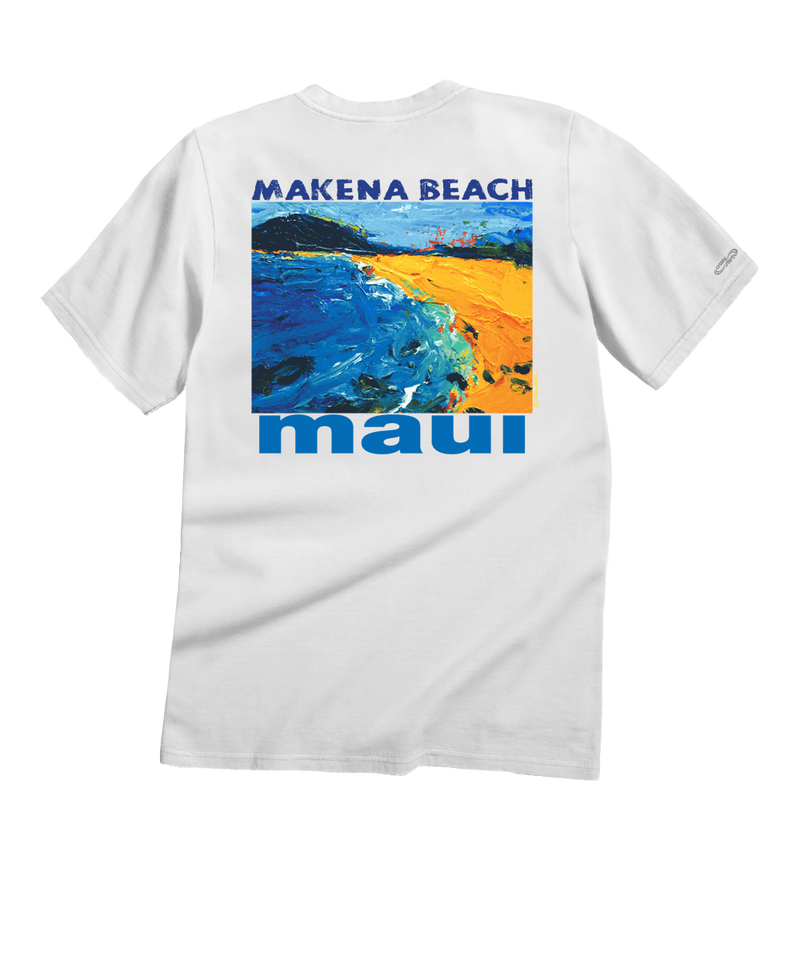 Makena Beach - White Short Sleeve Crewneck T-Shirt