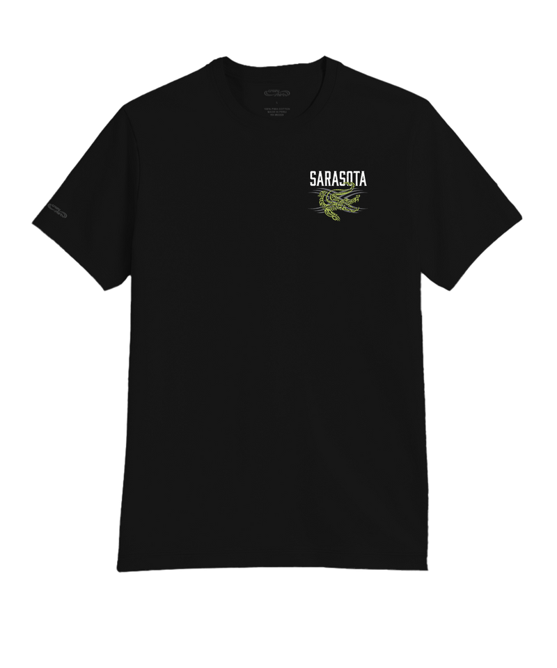 Tribal Gator - Jet Black Short Sleeve Pima T-Shirt