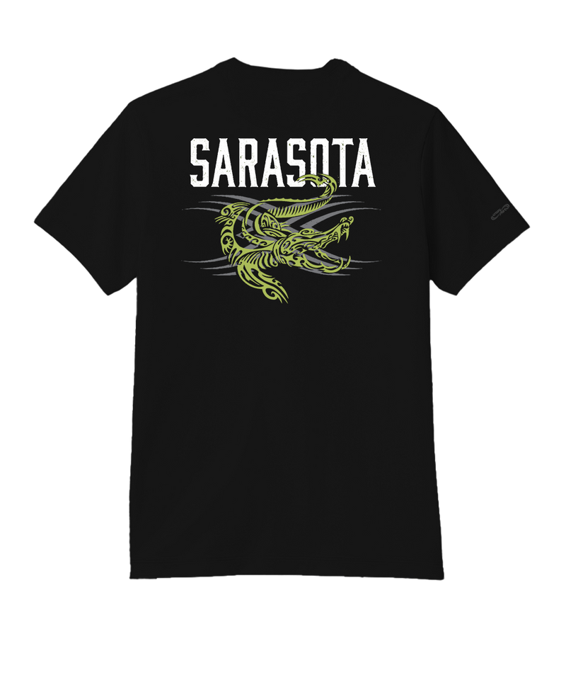Tribal Gator - Jet Black Short Sleeve Pima T-Shirt