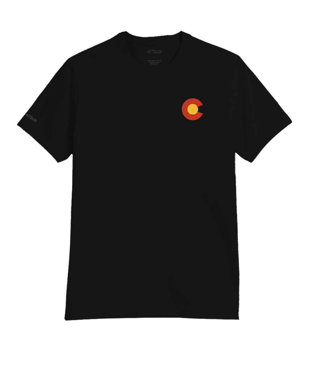 Texas Colorado - Jet Black Short Sleeve Pima T-Shirt