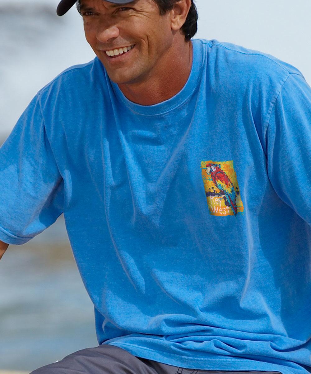 Painted Parrot - Blue Hawaii Dyed Short Sleeve Crewneck T-Shirt