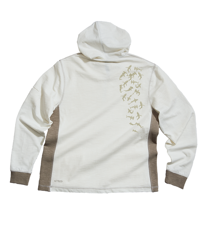 Tribal Mano School - Natural/Gray Long Sleeve Longboard Hooded Tee